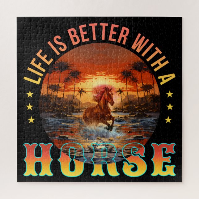 LIFE IS BETTER WITH A HORSE JIGSAW PUZZLE (Vertical)
