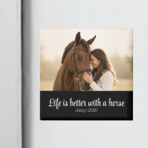 Life Is Better With A Horse Script Monogram