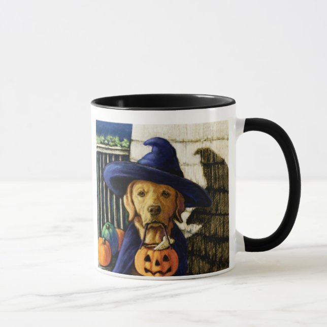 "Life is Better With a Lab" Halloween Witch Mug (Right)