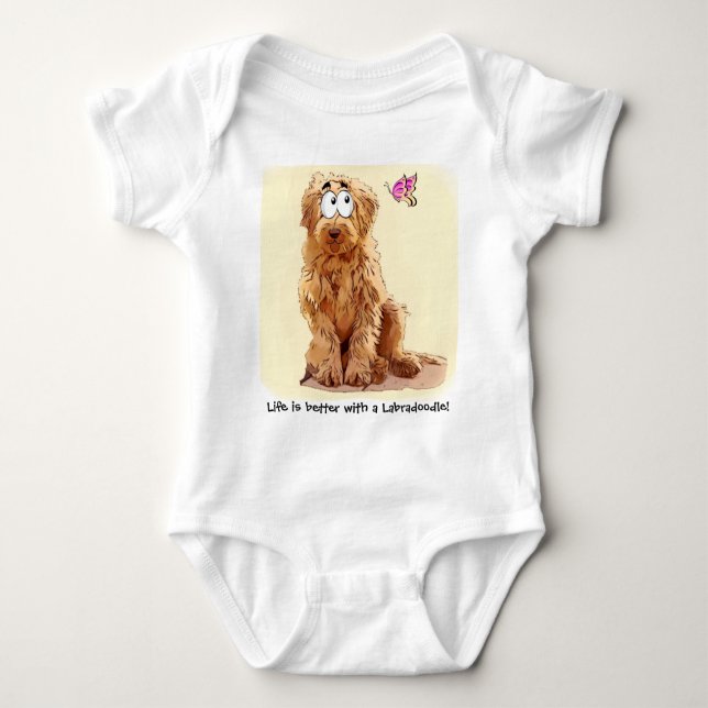 Life is better with a Labradoodle Baby Bodysuit (Front)