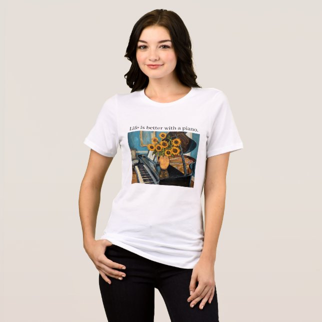 Life is better with a piano - beautiful art! Tri-Blend shirt (Front Full)