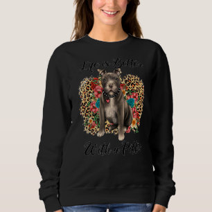 Life Is Better With A Pittie Floral Leopard Pitbul Sweatshirt