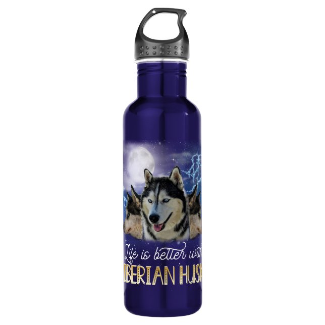 Life Is Better With A Siberian Husky 710 Ml Water Bottle (Front)