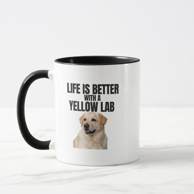 Life Is Better with a Yellow Lab – Labrador Coffee Mug (Left)