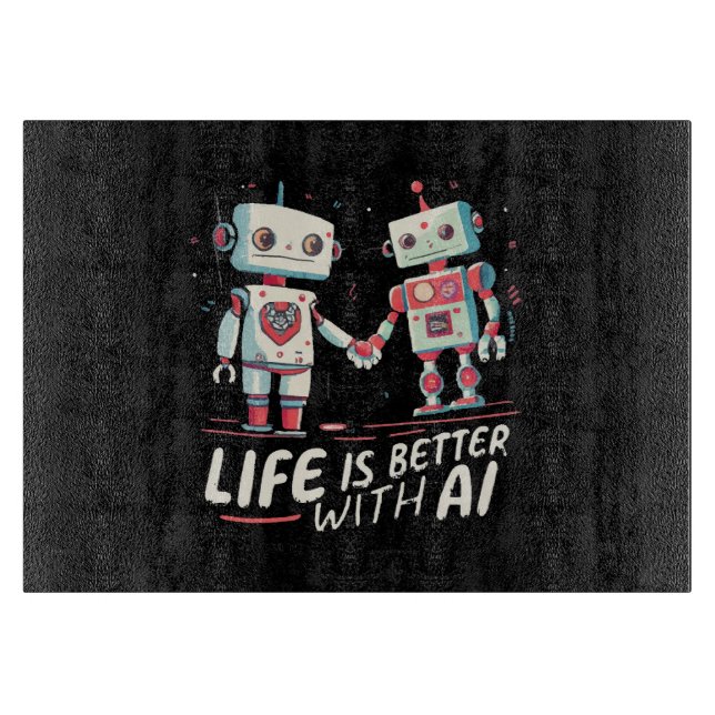 Life is better with AI Cutting Board (Front)