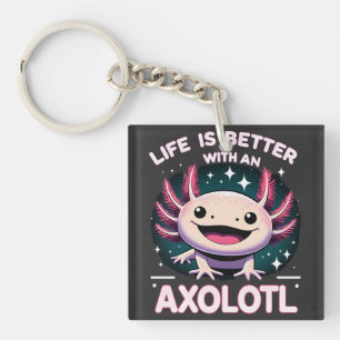 Life is Better with An Axolotl, Kids Axolotl Lover Key Ring