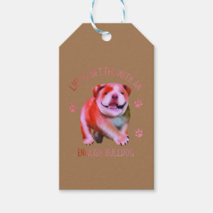 Life Is Better With An English Bulldog Funny Puppy Gift Tags