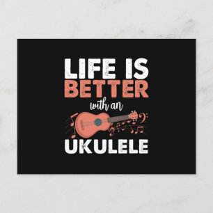 Life Is Better With An Ukulele Instrument Art Gift Postcard