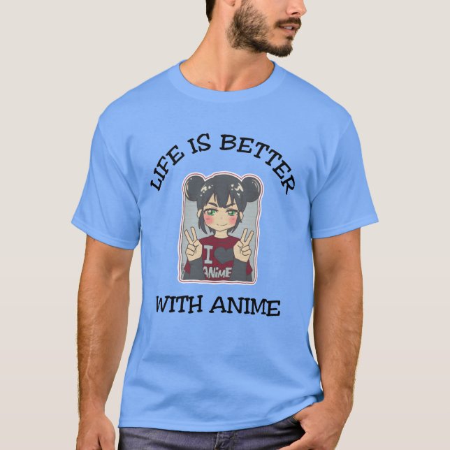 Life Is Better With Anime retro T-Shirt (Front)