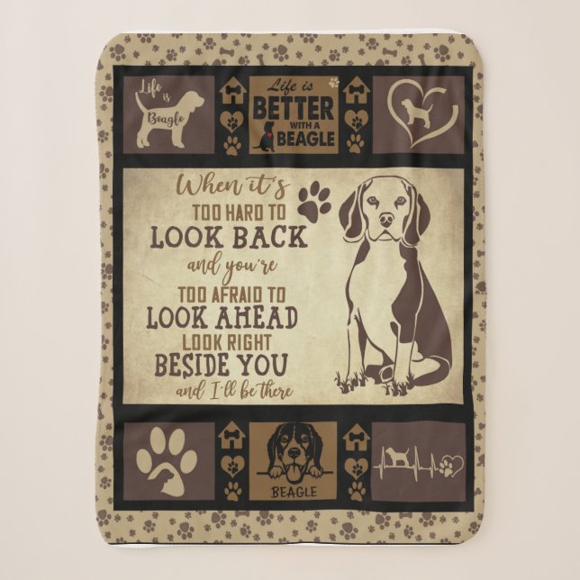 Life Is Better With Beagle Dog Blanket, Sherpa Blanket (Front)
