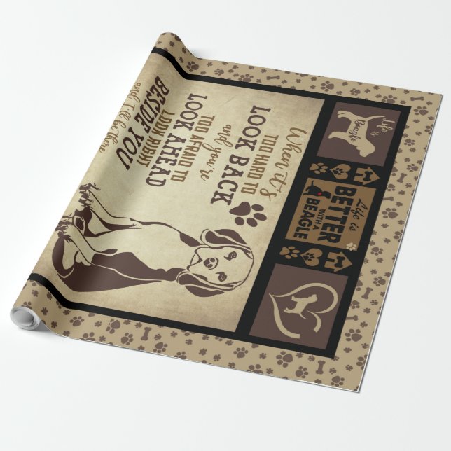 Life Is Better With Beagle Dog Blanket, Wrapping Paper (Unrolled)