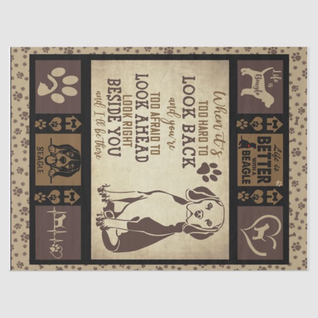 "Life Is Better With Beagle, Dog Lover Tissue Paper (Front)