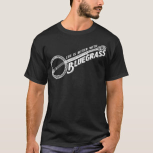 Life is Better With Bluegrass Vintage Banjo  Premi T-Shirt