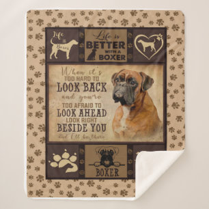 Life Is Better With Boxer Fleece Blanket, Dog Love Sherpa Blanket