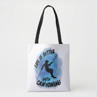 Life is Better With Canyoning Canyoneer Watercolor Tote Bag