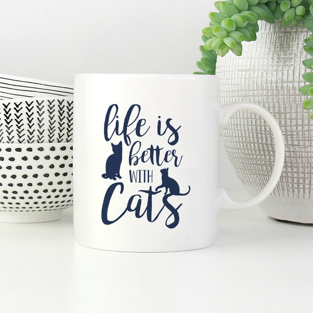 Life Is Better With Cats | Cat Lover Coffee Mug (Creator Uploaded)