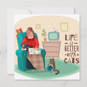 Life Is Better With Cats Holiday Card