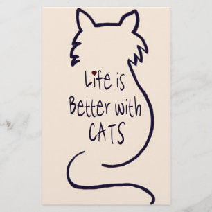 Life is Better with Cats Stationery