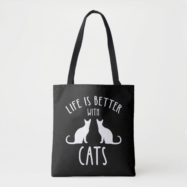 Life Is Better With Cats Tote Bag (Front)