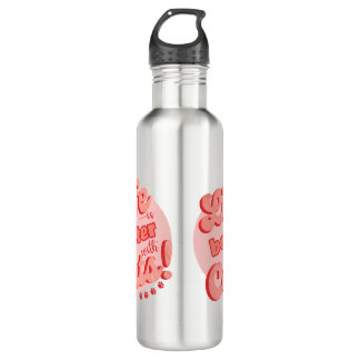 Life is better with cats water bottle