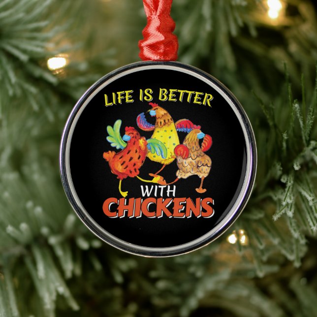 Life is Better with Chickens Metal Tree Decoration (Tree)