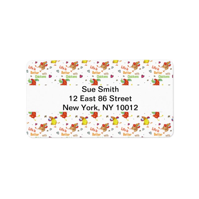 Life is Better with Chickens Watercolor Art Label (Front)