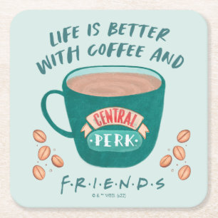 Life is Better with Coffee and FRIENDS™ Square Paper Coaster