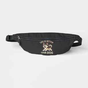 Life Is Better With Dog Cartoon Bum Bags