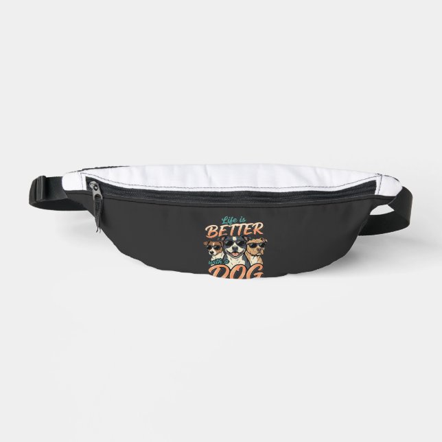 Life Is Better With Dog Vector Bum Bags (Front)