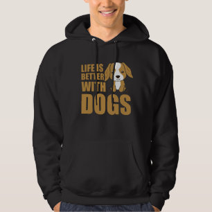 Life Is Better With Dogs Cute Cocker Spaniel Dog Hoodie