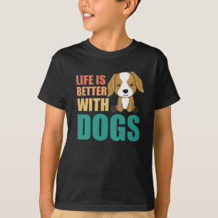 Life Is Better With Dogs Cute Cocker Spaniel Dog T-Shirt