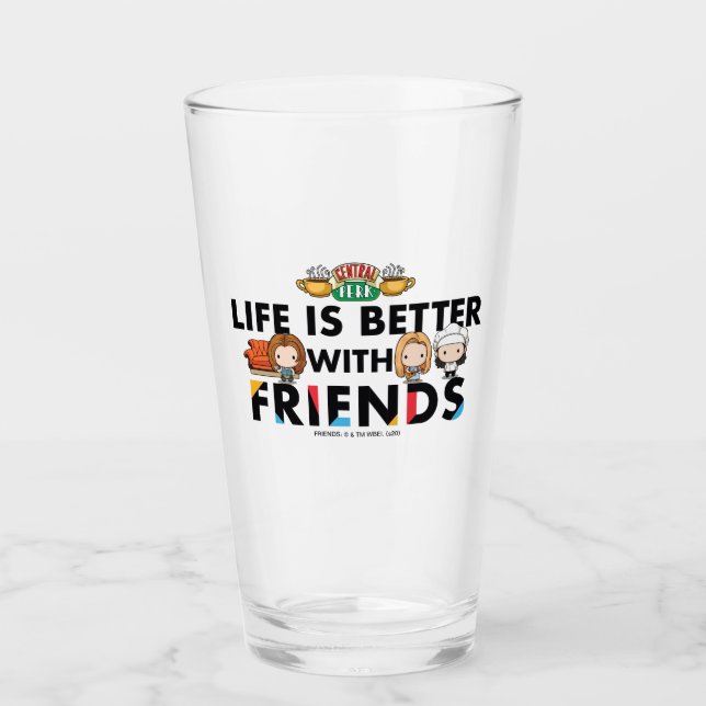 Life is Better with FRIENDS™ Chibi Art Glass (Front)