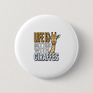 Life Is Better With Giraffes Vintage Shirt Design_ 6 Cm Round Badge