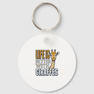 Life Is Better With Giraffes Vintage Shirt Design_ Key Ring