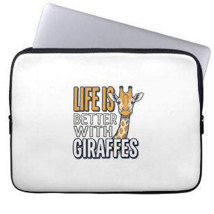 Life Is Better With Giraffes Vintage Shirt Design_ Laptop Sleeve