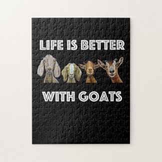 Life Is Better With Goats, Goat , Goat Lover Jigsaw Puzzle