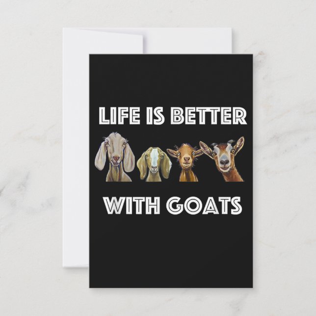 Life Is Better With Goats, Goat , Goat Lover Thank You Card (Front)