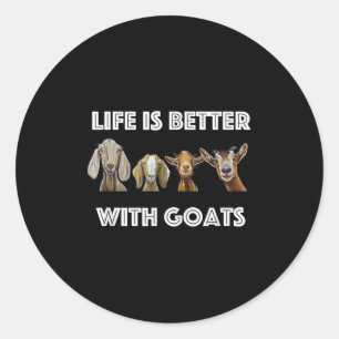 Life Is Better With Goats, Goat Lover Classic Round Sticker