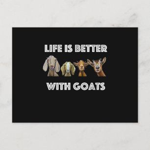 Life Is Better With Goats, Goat Lover, Goat Gift Postcard