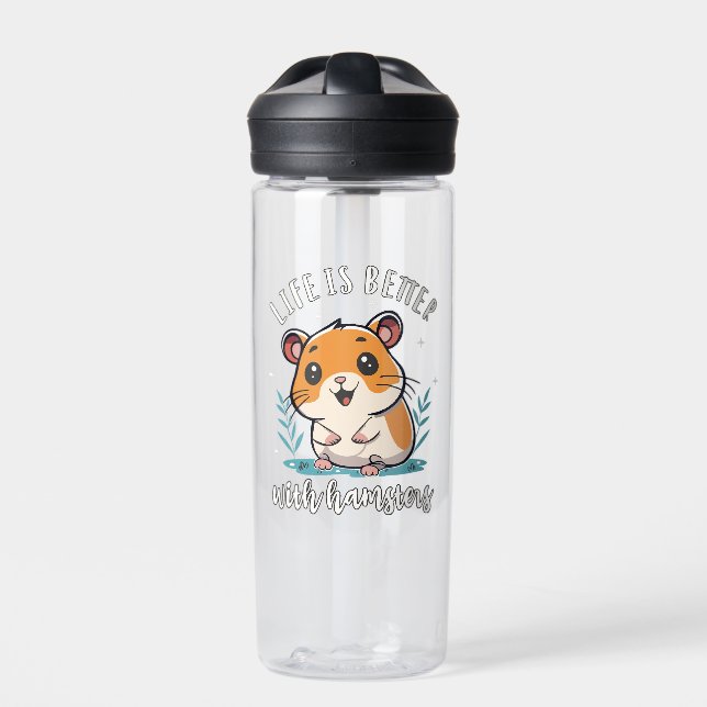 Life Is Better With Hamsters Water Bottle (Front)