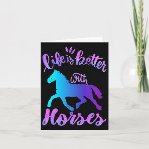 Life Is Better With Horses Horseback Riding Lover  Card