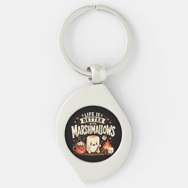 Life is better with marshmallows key ring (Front)
