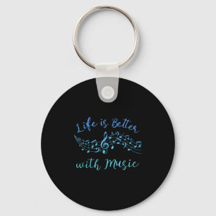 Life Is Better With Music Musician Quote Clef Note Key Ring