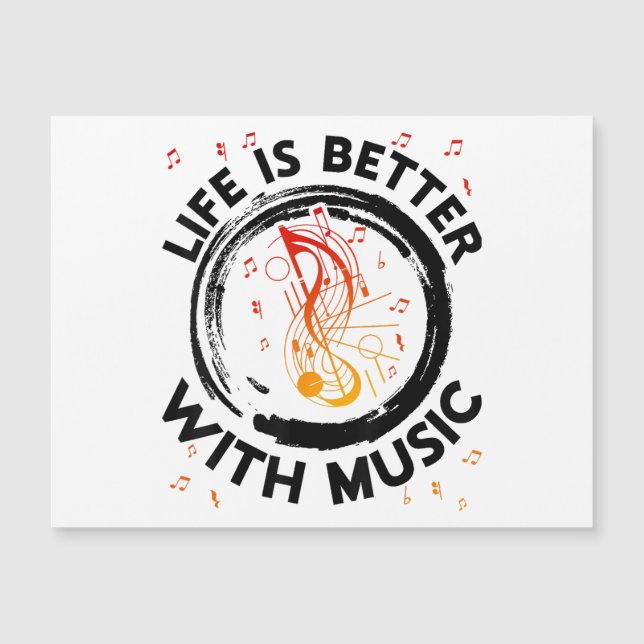 Life Is Better With Music Notes Musician Music Lov (Front)