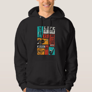 Life Is Better With Music Retro Music Men Women Hoodie