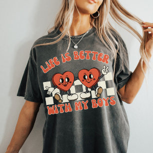 Life is Better With My Boys   Cute Boy Mom Mama T-Shirt