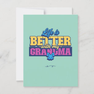 life is better with my grandma Mother's Day  Postcard