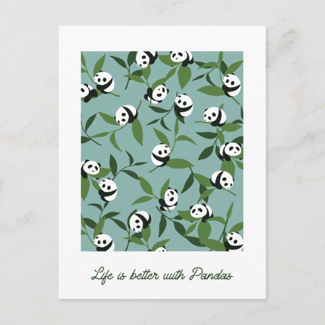Life is Better with Panda Postcard (Front)