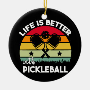 Life is Better with Pickleball Ceramic Tree Decoration