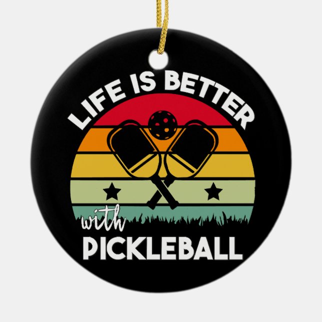 Life is Better with Pickleball Ceramic Tree Decoration (Front)